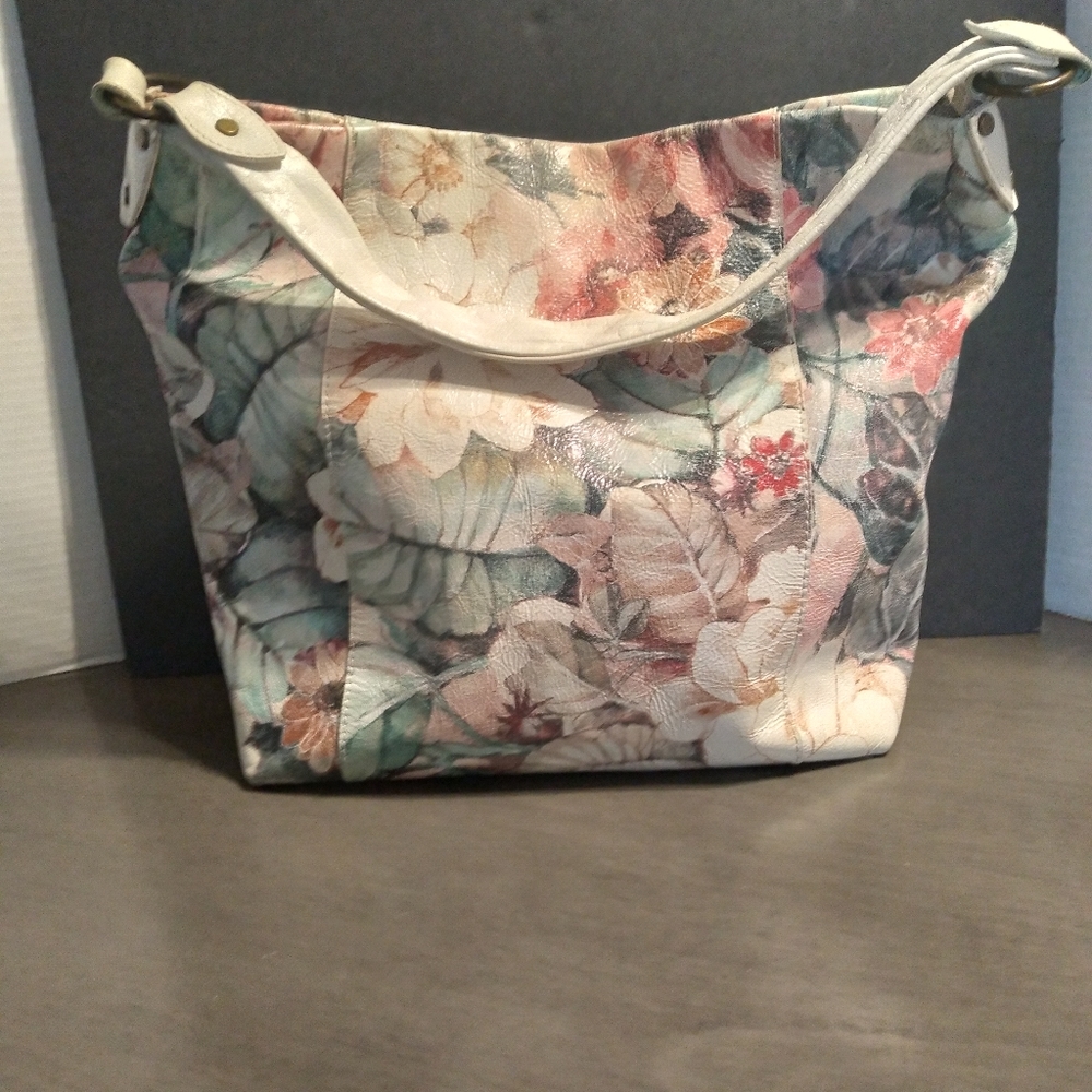 Maurizio Taiuti cream floral leather tote bag